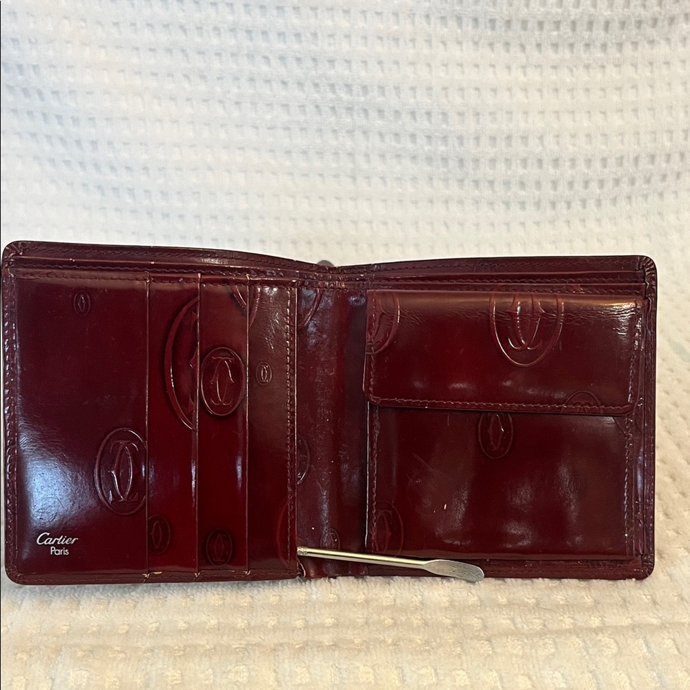 Cartier Bifold Wallet Happy Birthday Bordeaux Patent Leather - Picture 5 of 14
